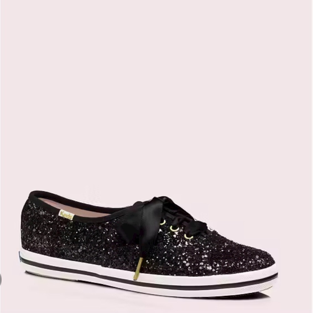 Keds x Kate Spade Champion Glitter Lace Up Sneakers Black Women Size 9.5 - Picture 4 of 13